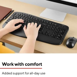 Staples TECH Wireless Comfort Keyboard, Black (ST62602)