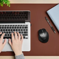 Staples TECH Wireless Ergonomic Curved Optical USB Mouse, Black (ST62599)