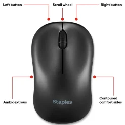 Staples TECH Wireless Keyboard and Optical Mouse Combo, Black (ST62637)