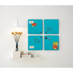 Staples Tin Square Frameless Dry-Erase Whiteboard, Assorted Colors, 1' x 1' (28225-US)