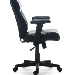 Staples Traymore Ergonomic Faux Leather Swivel Computer and Desk Chair, Black (59425-CC)
