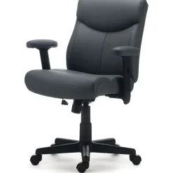 Staples Traymore Ergonomic Faux Leather Swivel Computer and Desk Chair, Gray (53246)