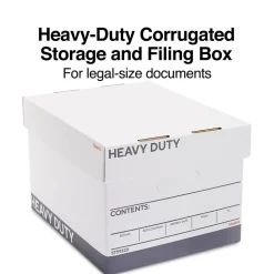 Staples Triple Wall Heavy Duty File Box, Lift Off Lid, Letter/Legal, White/Gray, 12/Carton (TR59220)