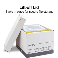 Staples Triple Wall Heavy Duty File Box, Lift Off Lid, Letter/Legal, White/Gray, 12/Carton (TR59220)