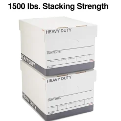 Staples Triple Wall Heavy Duty File Box, Lift Off Lid, Letter/Legal, White/Gray, 12/Carton (TR59220)