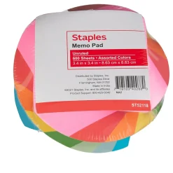 Staples® Twirl Memo Pad, 600 Sheets, Assorted (11504)