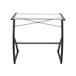 Staples 31.5"W Glass Computer Desk, Black (44851)