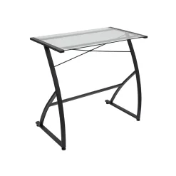 Staples 31.5"W Glass Computer Desk, Black (44851)
