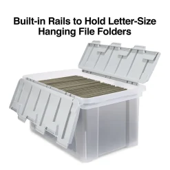 Staples Wing Lid File Totes, Letter Size, Clear (140166/139585)
