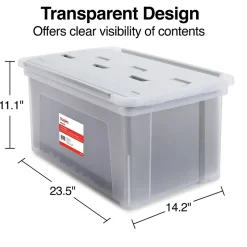 Staples Wing Lid File Totes, Letter Size, Clear (140166/139585)