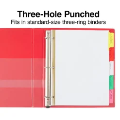 Staples Write-On Dividers, 5-Tab, Assorted Colors, 4/Pack (13509/23176)