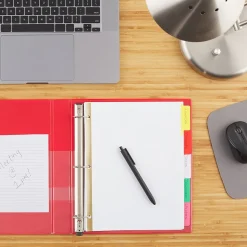 Staples Write-On Dividers, 5-Tab, Assorted Colors, 4/Pack (13509/23176)