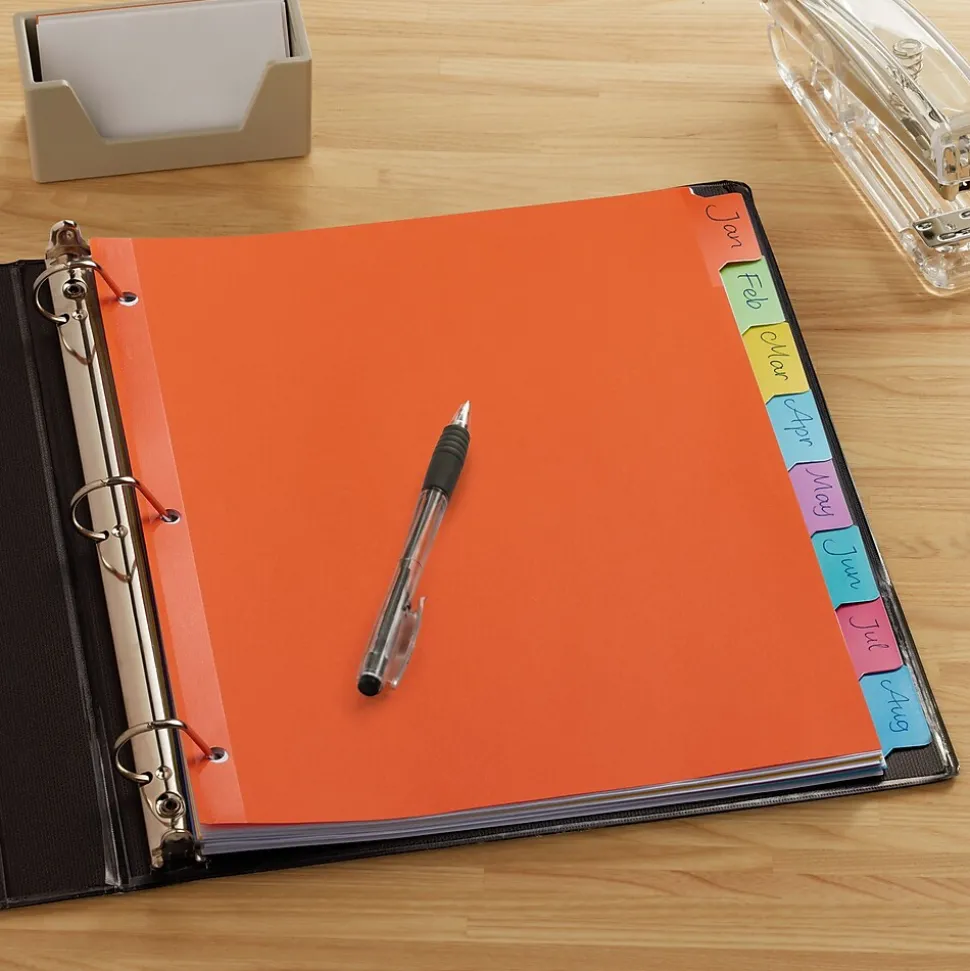 Staples Write-On Dividers, 8-Tab, Assorted Colors (13513/23181)