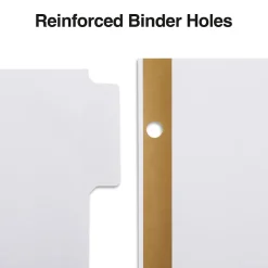 Staples Write-On Write & Erase Paper Divider, 5 Tabs, White/White Tabs, 4 Sets (13508/23175)