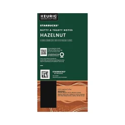 Starbucks Hazelnut Coffee, Keurig K-Cup Pod, Light Roast, 22 Pods/Box (12478078)