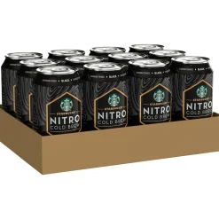 Starbucks Nitro Black Unsweetened Cold Brew Coffee, 9.6 fl. oz., 12/Carton (19286)