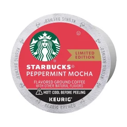 Starbucks Peppermint Mocha Coffee Keurig K-Cup Pods, Light Roast, 22/Box (12437832)