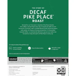 Starbucks Pike Place Decaf Coffee Keurig® K-Cup® Pods, Medium Roast, 24/Box (SBK18999)