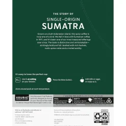 Starbucks Sumatra Coffee Keurig® K-Cup® Pods, Dark Roast, 96/Box (SBK22964CT)