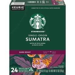 Starbucks Sumatra Coffee Keurig® K-Cup® Pods, Dark Roast, 24/Box (SBK22964)