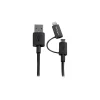 StarTech 3.3' Lightning/Micro USB to USB Male to Male Cable, Black (LTUB1MBK)