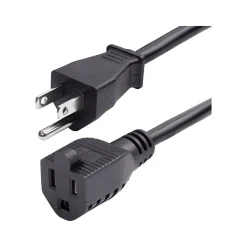 StarTech 10' NEMA 5-15P to NEMA 5-15R Power Cable, Male to Female, Black (231A-8A00-POWER-CORD)