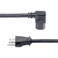 StarTech 8' NEMA 5-15P to Right Angle C15 Power Cable, Male to Female, Black (PXT515C158RA)