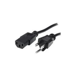 Startech® 12' NEMA5-15P To IEC 60320 C13 Standard Computer Power Cord, Black