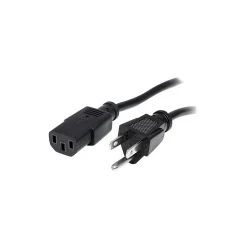Startech® 12' NEMA5-15P To IEC 60320 C13 Standard Computer Power Cord, Black