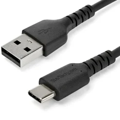 StarTech 6.6' USB-A to USB-C Power Cable, Male to Male, Black (RUSB2AC2MB)