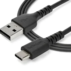 StarTech 6.6' USB-A to USB-C Power Cable, Male to Male, Black (RUSB2AC2MB)