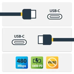 StarTech 6.6' USB-C to USB-C Cable, Male to Male, White (USB2C5C2MW)