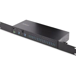 StarTech Industrial 16-Port USB 3.0 Hub, Black (5G16AINDS-USB-A-HUB)