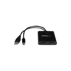 StarTech Mini DisplayPort to 2x DisplayPort Multi Stream Transport Hub, Black