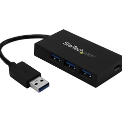 StarTech 4-Port USB 3.0 Hub, Black (HB30A3A1CFB)