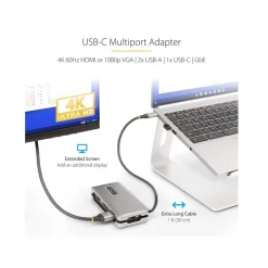 StarTech 5-Port USB-C Hub, Space Gray (DKT31CVHPD3)