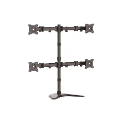 StarTech Quad Monitor Stand, Steel, for VESA Mount Monitors, Adjustable, Up to 27", Black (ARMBARQUAD)
