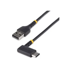 StarTech USB-A to USB-C Charging Cable Right Angle, 1ft, Black (R2ACR-30C-USB-CABLE)