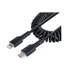 StarTech USB-C to Lightning MFi Certified Coiled iPhone Charger Cable, 3 ft., Black (RUSB2CLT1MBC)