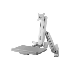 StarTech Wall Mounted Sit Stand Desk, Height Adjustable Monitor Mounting Kit, Up to 24", Black (WALLSTS1)