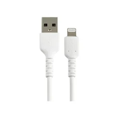 StarTech.com Lightning USB Cable for iPhone/iPad/iPod Touch, White (RUSBLTMM30CMW)