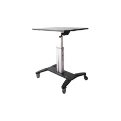 StarTech.com Mobile Sit Stand Workstation with 31.5" Work Surface, Height Adjustable Mobile Standing Desk, Portable
