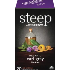 Steep by Bigelow Organic Earl Grey Black Tea, 20 Tea Bags/Box (RCB17700)
