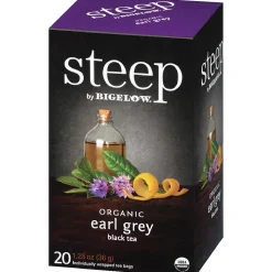 Steep by Bigelow Organic Earl Grey Black Tea, 20 Tea Bags/Box (RCB17700)