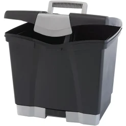 Storex File Box with Pull-Out Tray, Letter Size, Black (61523E02C)