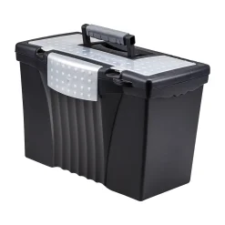 Storex File Storage Box with Organizer Lid, Letter/Legal Size, Black (61510U01C)