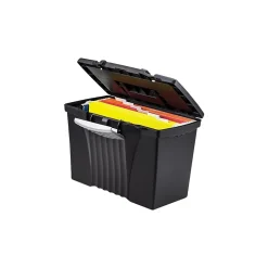 Storex File Storage Box with Organizer Lid, Letter/Legal Size, Black (61510U01C)
