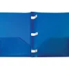 Storex 2-Pocket Poly Folder with Plastic Prongs, Blue (50313U18C)