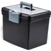 Storex Portable File Storage Box, Letter, Black (STX61502U01C)