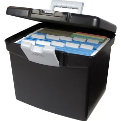 Storex Portable File Storage Box, Letter, Black (STX61502U01C)